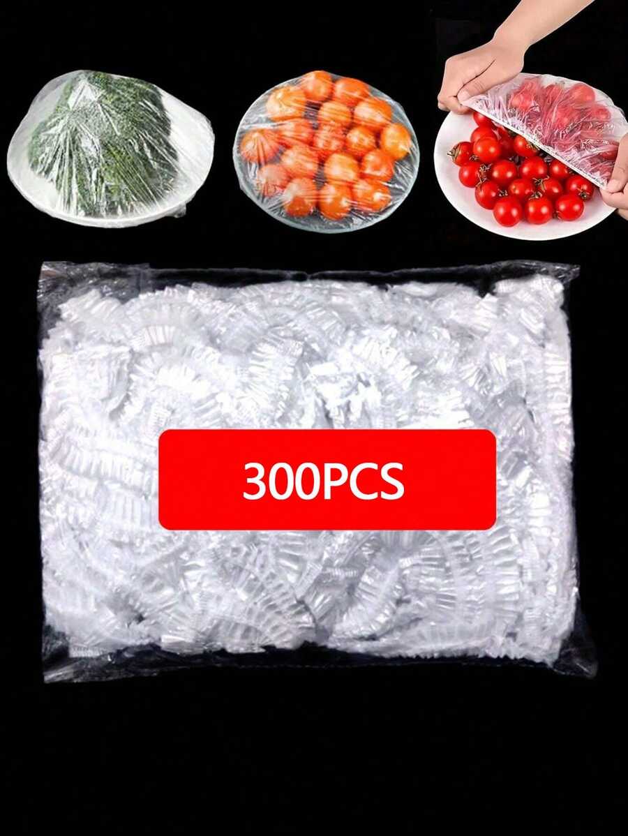280-300PCS/90-100PCS/55-60PCS Tear-Free Transparent Plastic Cover, PE Film Plastic Bag, Plastic Wrap Cover For Bowl Cover Leftovers Cover, Kitchen Essentials To Keep Your Food Fresh And - Multicolor - View 1