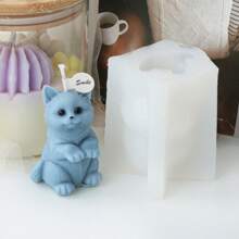 3D Mini Kitten Silicone Candle Mold Cute Standing And Sitting Cat Aromatherapy Handmade Beeswax Mould Animal Themed Polymer Clay Soap Craft DIY Tool For Home Decoration Art Supplies Unique Gifts
