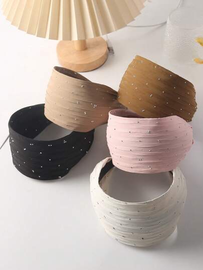 1个宽边水钻发箍，女士通用，带齿发箍，防滑，适合外出和洗脸，发箍，发圈，发饰，头带，头饰