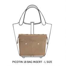 Coffee, More Soft, Suitable For Bucket Bag, The Inner Bag, The Mini Bag, The Middle Bag, The Storage Lining Bag, The Double Drawstring Nylon Waterproof Bag, Large Capacity Accessories For Bags, Picotin 15/18/22 Bag Insert, Bags Organizer, Purse Organizer Insert, Lightweight And Soft Touch Bag-In-Bag