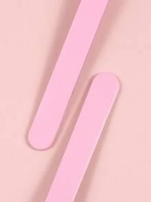 2/1pc Pink Straight Head Elbow Two Tweezers Set Simple Tweezer Head Fine Easy To Meet The Need Thickened Steel Hardness High Elasticity Durability Good With Protective Head Cover To Avoid Hand Injury Tight Fit Comfortable - Multicolor - View 5
