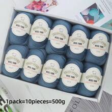 10 包，针织纱，中等厚度针织纱，亲肤保暖，手工针织针织纱，适用于毛衣、披肩、毛毯等。