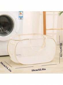 1pc New Foldable Laundry Basket Laundry Basket Foldable Storage Large Capacity Laundry Basket Bathroom Storage Basket - Multicolor - View 3