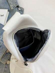 Canvas Sport Chest Bag Waist Bag Phone Bag Student Gift Bag - White - View 8