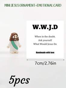 5/1 PVC Siliconen Materiaal Mini Jezus Beeld Paasdecoratie Ornament, Emotionele Ondersteuning, Emotionele Aanmoediging Cadeau Zak Knuffel Kaart, Een Beetje Dichtbij Van Mij Naar Jou, Gevuld Met Heel Veel Liefde En Dikke Knuffels Ook! Hou Heel Veel Van Jou, Jezus Zegen Je