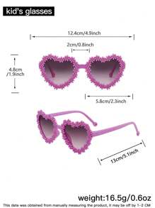 1pc Girls 4-10Y Vintage Holiday Outfit Shaped Full Frame Fashion Fashion Glasses, Suitable For Vacation & Travel