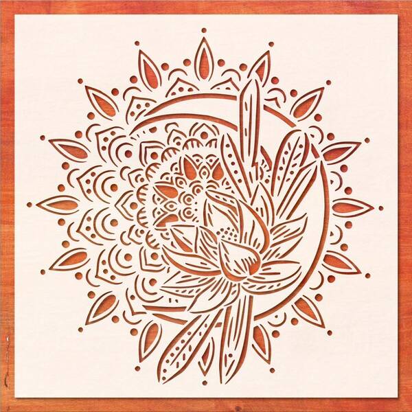 1 Stück Mandala Wanddekoration Schablone, Yoga Wandkunst, Mandala Wandkunst, wiederverwendbare DIY Kunsthandwerk Mylar Schablone, Mandala Dekoration