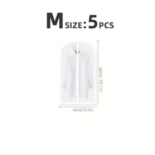 5 pezzi Borse per conservazione di indumenti, Custodie per abiti a cerniera trasparenti e anti-polvere, Custodie per armadi a prova di umidità, Custodie protettive per indumenti trasparenti, Cuciture durevoli, Per uso di abbigliamento, Articoli per la casa ideali