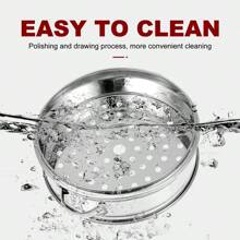 Stainless Steel Steamer Milk Pot Kitchen Grid Round Food Steaming Basket Cooking Tool Double Ear Anti-Scald Handle Steam Cooker