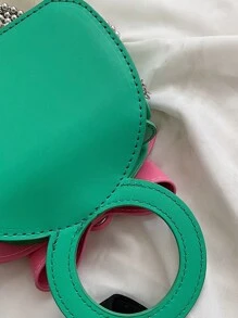 1 Pc New Style Small Capacity Bow-Decorated Pu Material Handbag For Girls, Fashionable And Unique Beaded Strap For Crossbody Or Hand Carry, Magnetic Button Closure, Perfect For Outings, Shopping, Parties, Dinners, And As A Gift For Friends - A - View 10