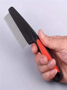 1 PC Stainless Steel Comb For Thick Hair - 1pc Fine-Tooth Lice And Dandruff Removal Comb With ABS Handle Hair Styling Tool - Multicolor - View 4