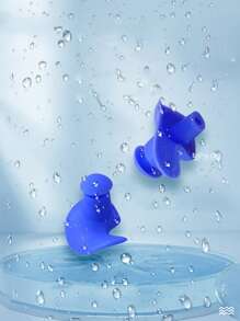 1 Pair Spiral Waterproof Anti-Noise Swim Earplug, Made Of Silicone, Comfortable And Fashionable Swimming Accessories