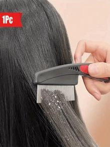 1 PC Stainless Steel Comb For Thick Hair - 1pc Fine-Tooth Lice And Dandruff Removal Comb With ABS Handle Hair Styling Tool - Multicolor - View 9
