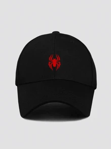 1pc Adjustable Men's Casual Baseball Cap With Spider Print, Suitable For Daily Wear - Black - View 3