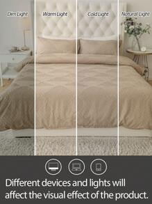 Bộ 3 món phong cách Bohemian chất liệu nhung 3D (không kèm chăn bông), (1 vỏ chăn và 2 vỏ gối), bộ chăn ga gối hiện đại dùng được cả bốn mùa. - Màu Khaki - Xem 6