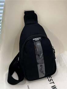 Canvas Sport Chest Bag Waist Bag Phone Bag Student Gift Bag - White - View 12