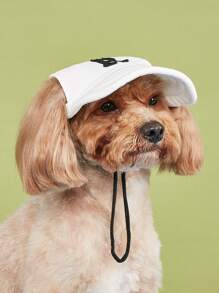 1pc R-Logo Colorblock Teddy Bear Design Baseball Cap, Sun Protection Casual Hat - White - View 5