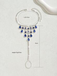 时尚镂空水滴水钻脚链，女士海滩派对婚礼首饰