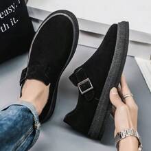 2024 New Men's Summer Breathable Casual Leather Shoes Versatile Sports Thick Sole Platform Sneakers - Black - View 3
