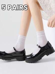 1 para miękkich białych skarpetek do połowy łydki dla kobiet, cienkie i modne skarpetki sportowe, skarpetki do kolan, skarpetki unisex dla par, podwójnie tkane, całoroczne