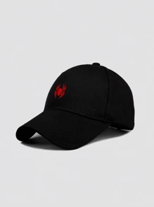1pc Adjustable Men's Casual Baseball Cap With Spider Print, Suitable For Daily Wear - Black - View 2