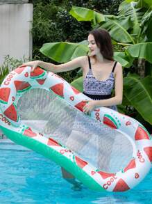 1pc Mesh Floating Lounge Chair, Foldable Floating Pool Hammock, PVC Ombre Glitter Inflatable Floats Pool Float