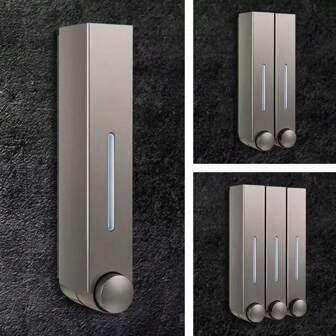 1 件单/双/三头皂液器，简约设计，塑料材质，适用于商场、酒店、家庭、医院、学校的浴室和厨房，壁挂式手动沐浴露、洗发水、皂液器家居浴室装饰秋季装饰返校