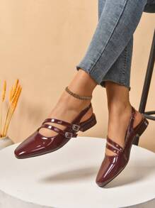 女式新款平底舒适百搭柔软外底双带加大码乐福鞋