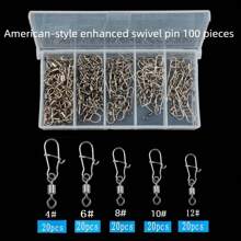 50/100 pièces Ensemble de rotateurs et d'anneaux à ressort en acier inoxydable pour équipement de pêche - Ensemble d'anneaux à ressort rapides résistants à l'eau de mer et à l'eau douce, expérience de pêche facile et sans enchevêtrement, parfait pour les passionnés de pêche comme outil de pêche essentiel - Multicolore - Voir 14