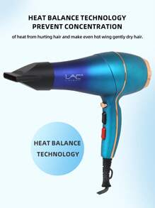 LAC 2200W Professional Ionic Hair Dryer Fast Drying Blow Dryer With Hot & Cold Air Settings, Powerful Low Noise Hair Styling Tool For Home & Salon Use, Lightweight Design, 3 Colors Available - EU C Type Plug(220-240V) - View 7