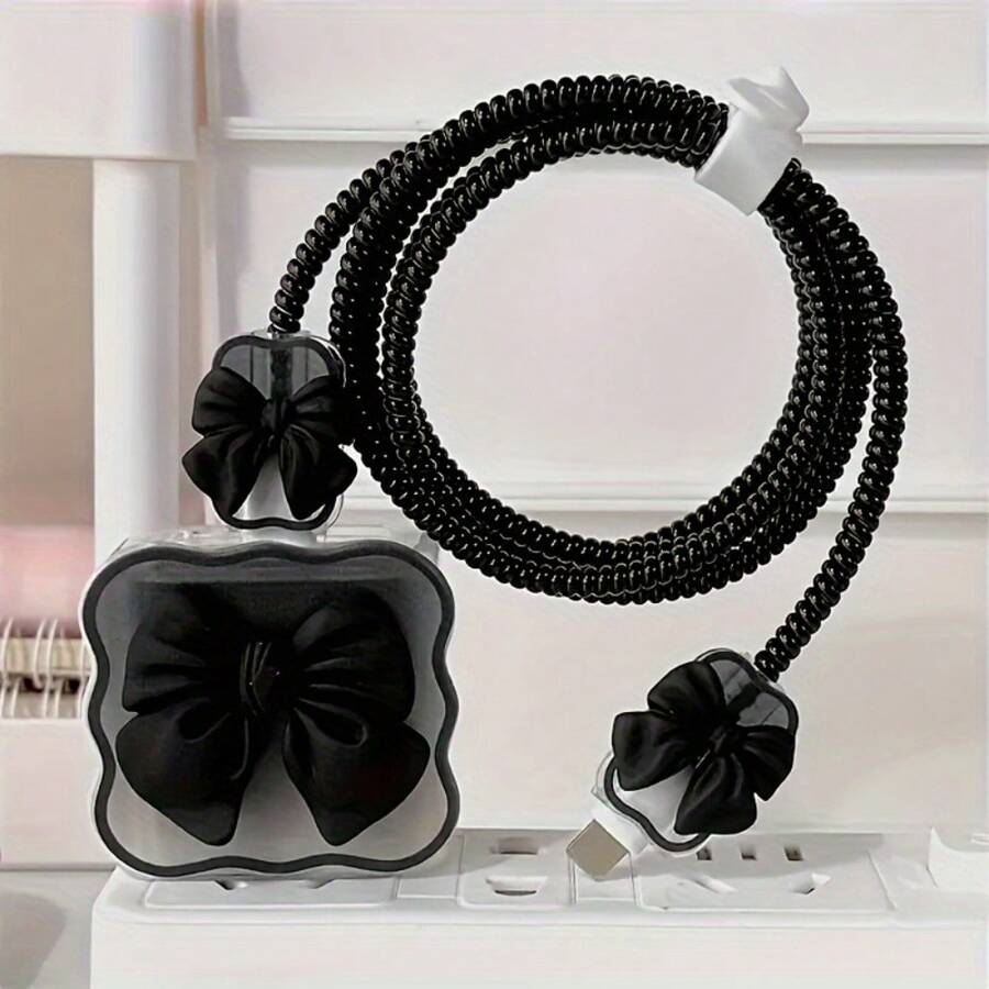 5pcs 3D Cartoon Green & Red Apple Data Cable Protector Set, Fresh Summer 3D Apple Digital Accessories Multi-Scenario Compatible, Compatible With Apple 18W/20W Fast Charging, Energetic Cartoon Healing Data Cable Protector Set Portable Digital Gadget, Can Be Given As Birthday, Christmas, New Year Holiday Gift To Family - 3D Red Apple - View 1