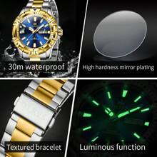OLEVS Original Luxusmarken-Uhr für Herren, wasserdicht, Edelstahl, klassisch-Lässig, Quarz-Armbanduhr, Business-Datum-Woche, Herren-Uhr, Geschenk