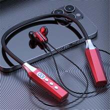 1pc Magnetic Design Button Control Soft Silicone Flexible Neckband HiFi Stereo Wireless Earphones, Fashion Wireless Music Headphones With 60 Hours Playtime