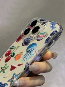 Summer Phone Case Compatible With Iphone 1pc Painted Crystal Ocean World Transparent Phone Case Compatible With Iphone 16e, 16, 13, 15, 15 Pro, 14 Pro, 14 Plus, 7/8 Plus, 11, 12 Pro Max, 13, 14 Pro Max, S24, S23, S25, A06, Great Gift For Friends And Family
