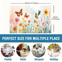 1/4/6 stuks Floral & Butterfly Series Retro Decoratief Patroon Polyester Linnen Placemats, Tafelmatten, Warmte-isolatie Pads Voor Keukendecoratie, Eettafel, Tafelsetting in Westerse Stijl
