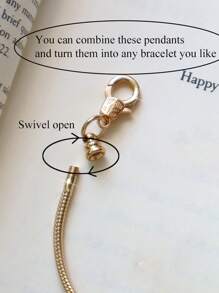 1pc Pink Sakura Flower Charm Bracelet; 1pc Cute Mushroom DIY Bracelet; 1pc Adjustable Butterfly & Flower Bracelet; 1pc Classic Heart Shaped DIY Bridal Wedding Bracelet