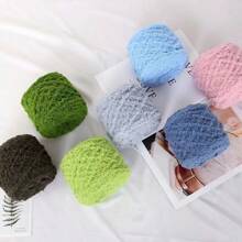 1 件 100 克珊瑚绒纱蓬松纱柔软雪尼尔纱珊瑚绒毛巾线用于围巾毛巾娃娃毛衣针织钩针纱手工 DIY 材料钩针爱好者、母亲节礼物、生日装饰