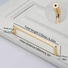 1/2 Pieces Of Zinc Alloy Modern Minimalist Imitation Gold Handle Drawer, Bedside Table, Storage Cabinet, Wardrobe, Cabinet Door Handle