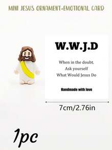 5/1 PVC Siliconen Materiaal Mini Jezus Beeld Paasdecoratie Ornament, Emotionele Ondersteuning, Emotionele Aanmoediging Cadeau Zak Knuffel Kaart, Een Beetje Dichtbij Van Mij Naar Jou, Gevuld Met Heel Veel Liefde En Dikke Knuffels Ook! Hou Heel Veel Van Jou, Jezus Zegen Je