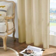 1pc Polyester Sheer Curtain, Elegant Linen Texture Semi-Transparent Curtain, Solid Color Polyester Fiber Window Curtain, Translucent Not See-Through, Modern Rod Pocket Curtain Easy To Install, Suitable For Door, Bedroom, Living Room, Bathroom, Study And Balcony Decoration
