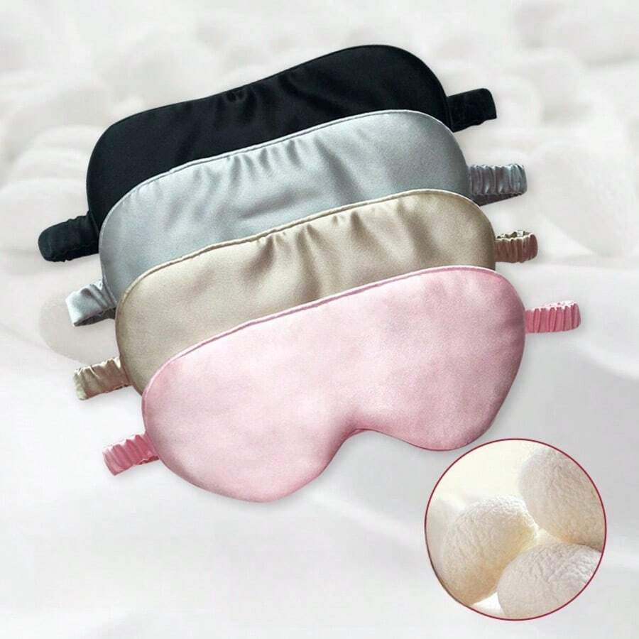 3pcs Reversible Mulberry Silk Eye Mask, Comfortable Lightweight Breathable Travel Sleeping Blackout Mask For Home Use