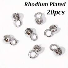 20pcs 4mm 18K Gold Plated Brass Clam Shell Bead Tip Crimp Ends With Loop Crimp Beads For DIY Bracelets Jewelry Making Supplies - 4mm - View 19