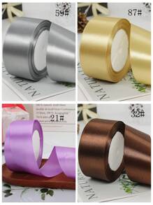 1 Roll 4cm X 25 Yards Colorful Floral Gift Wrapping Ribbon, For Handmade Rose Decoration, Gift Box Packaging Bow, Wedding Decor - Width About 4cm - View 9