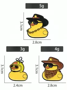 3 Customized Denim Travel Animal Enamel Pins, Cold Yellow Duck Brooch Lapel Badge, Bag Decoration Badge, Shoe Personalized Decoration Badge. Animal Jewelry Gift For Friends Dress Accessories Pin For Clothes Bag Charm School Office Accessories Shirts Jacket Christmas Halloween Clothes Pin Funny Cute Teacher Gifts - Multicolor - View 8