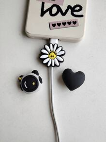 10pcs Cartoon Cable Protector, Cute Data Line Anti-Break Decoration, Compatible With Apple 12/13/14/15 Cable Protection Cover, Including Avocado/Butterfly Pig/Astronaut/Heart/Flower Styles - Best Gift Charger Protector