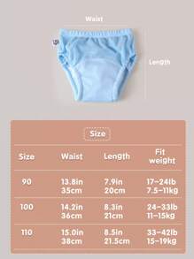 3/5 peças Calças de treinamento para penico para bebês, Roupa íntima leve e lavável para treinamento de verão para bebês, Fralda de pano reutilizável unissex, Adequada para treinamento de penico para meninos e meninas, Várias combinações, Itens essenciais para bebês - Multicolorido - Ver 4