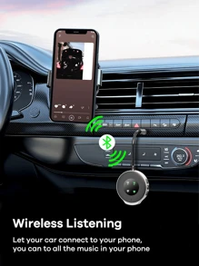 REMAX Wireless Receiver/Transmitter For Car(2-In-1);Noise Cancelling;3.5mm AUX;Wireless Car Adapter;Wireless Audio Receiver For Home Stereo/Wired Headphones;Hands-Free Call;Essential Car Stuff For Travel;Practical Car Accessories - Grey - View 4