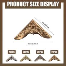 80Pcs Vintage Metal Book Corner,Decorative Protector Cover For Gift Box, Book, 4 Color Scrapbook Album Notebook Folder Corner Decorative Frame Angle Protector Covers