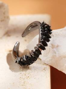 1 件优雅方晶锆石 X 形开口戒指，适合女性日常佩戴 - 開口戒指 - 查看 1