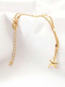 1pc Fashionable Minimalist Pentagram Pendant Anklet, Versatile Daily Wear Elegant Gift For Men & Women